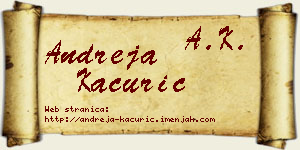 Andreja Kaćurić vizit kartica